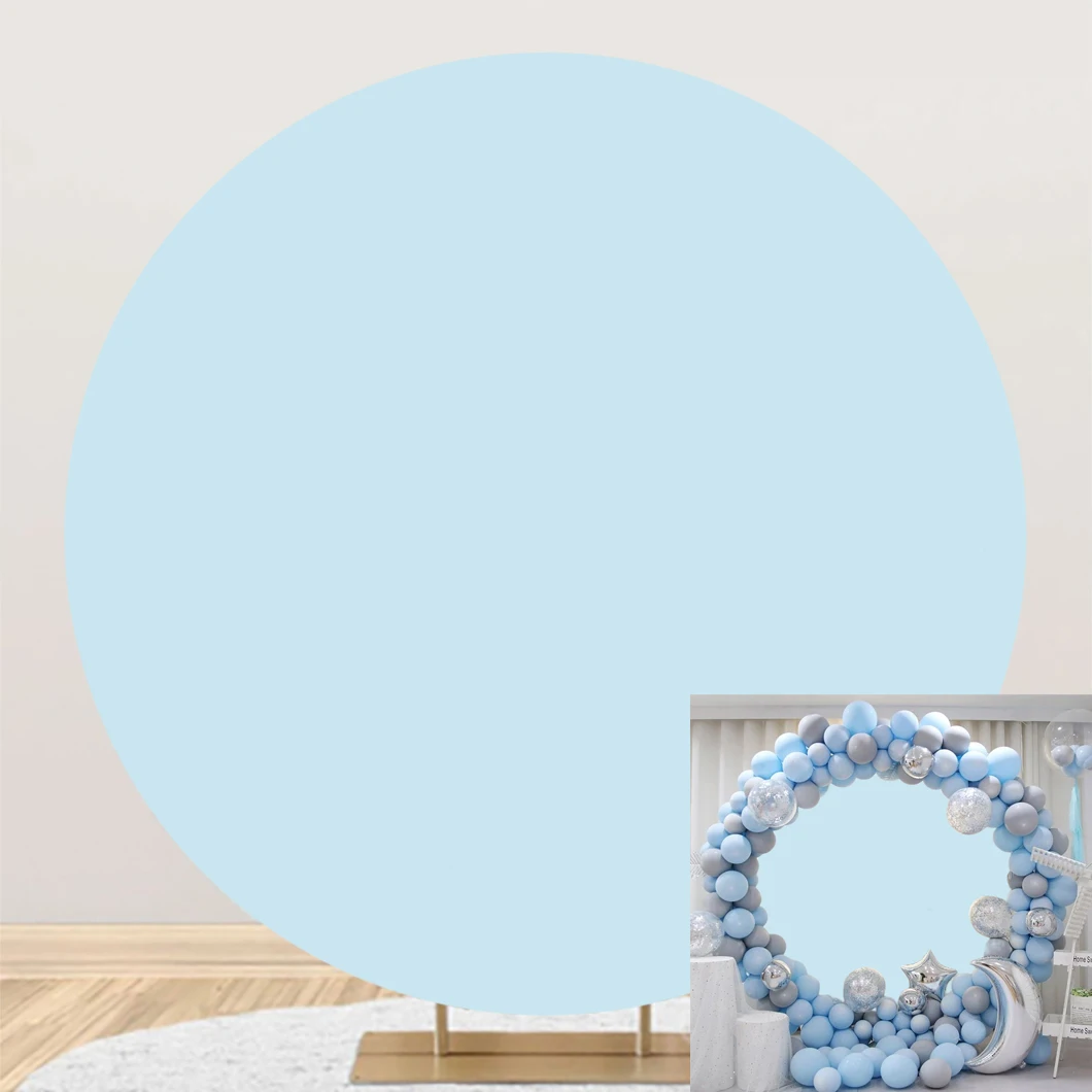 White Solid Color Birthday Round Backdrop Cover Baby Shower Wedding Party Customized Poster Circle Backgrounds Photocall Photo