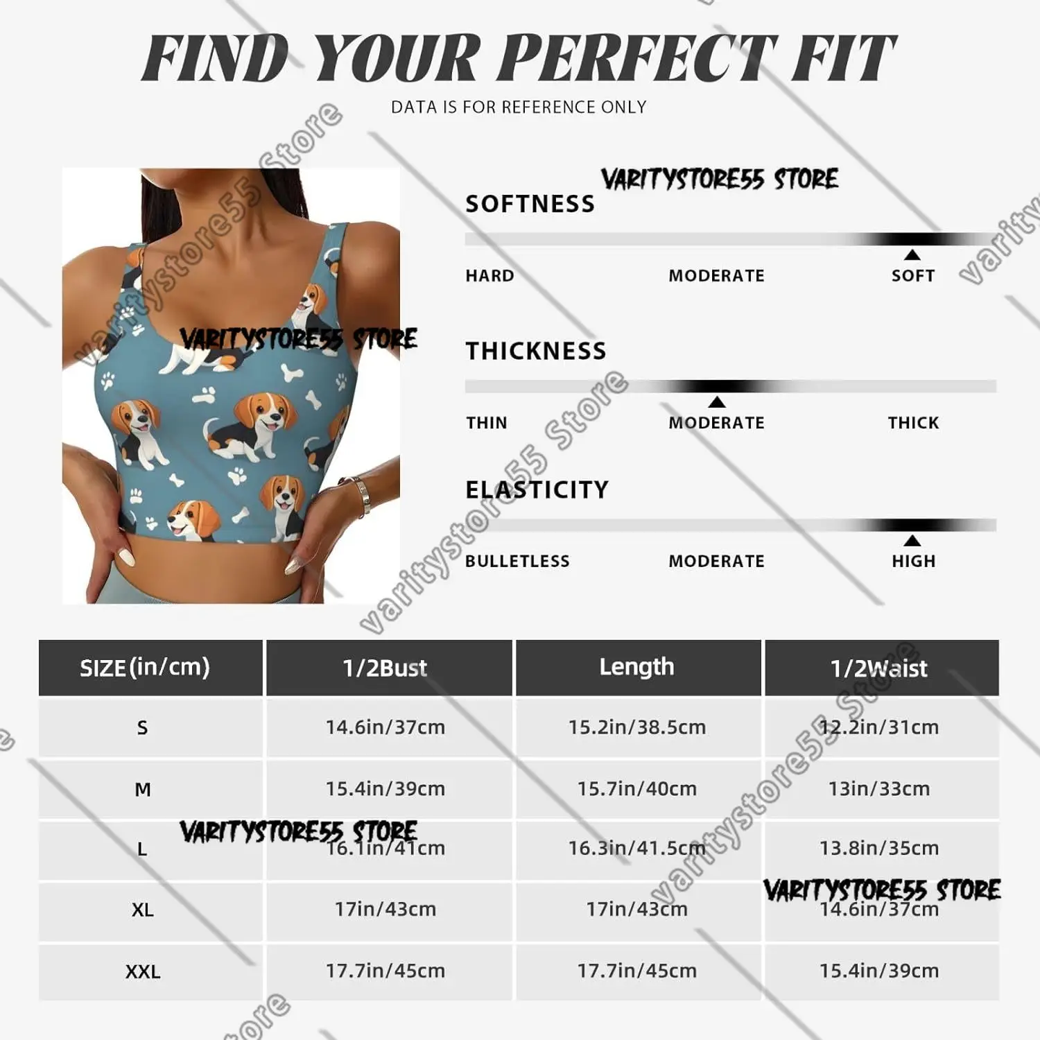 Sports Bras for Women High Support Cute Puppy Dogs Print Running Athletic Workout Crop Tank Top