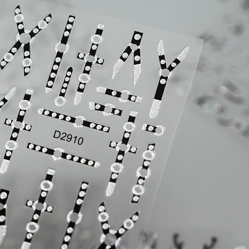 2 قطعة 5D القوطية الشرير مسمار الفن ملصق حزام المشارب بريق مسمار الشارات الأسود ضمادة ذاتية اللصق المتزلجون لجميع القديسين مانيكير