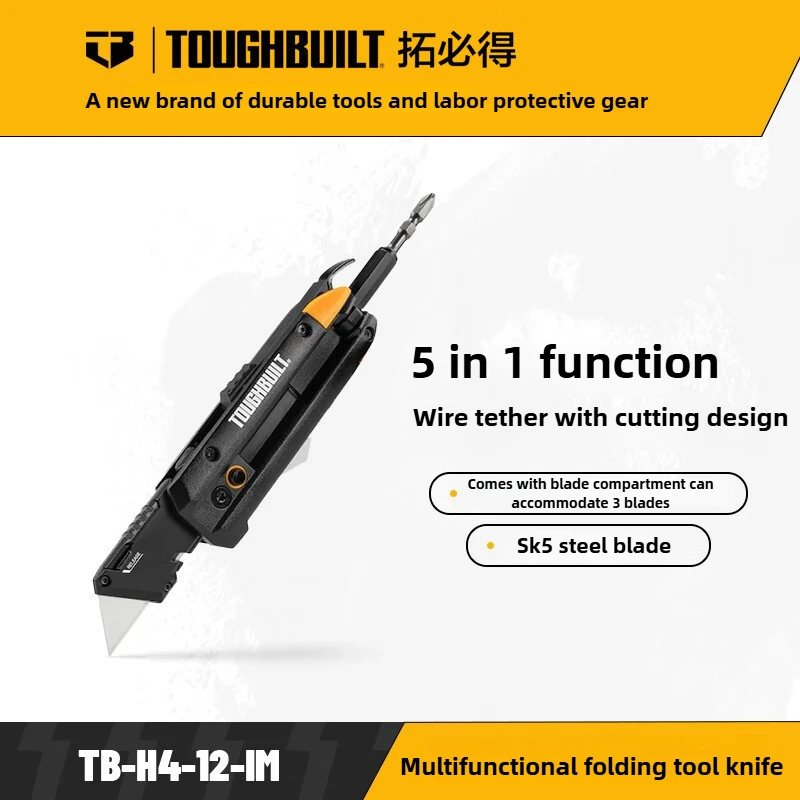 toughbuilt-スチール折りたたみナイフフィレットナイフ漁船釣りアクセサリー-pp-ハンドル付き持ち運びが簡単キャンプ肉切断
