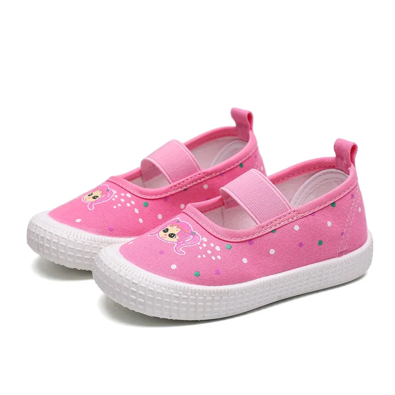 Zapatillas de lona transpirables para Niña, Zapatos informales con estampado de dibujos animados, suela plana, novedad de otoño