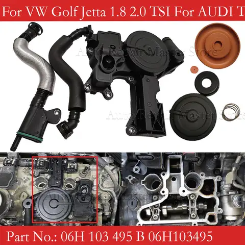 오일 분리기 PCV 밸브 어셈블리, 아우디 TT A4 Q5, 폭스바겐 골프 제타 1.8 2.0 TSI, 06H 103 495 B 06H103495 06H103495A