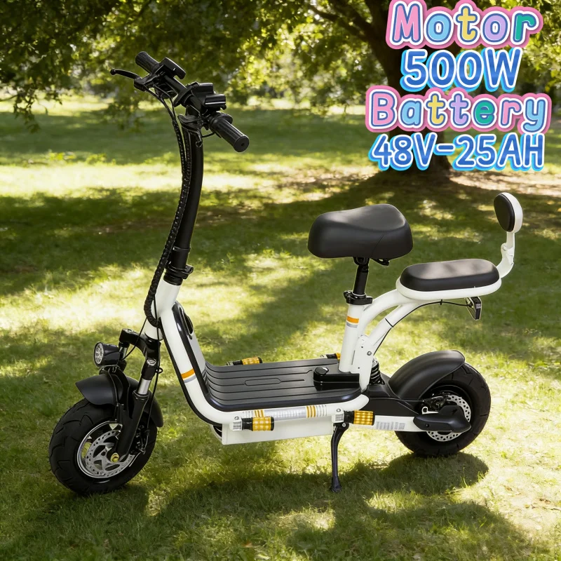 

500W brushless motor mini E-Bike lightweight electric pedal bicycle for parent-child travel 48V25AH battery electric bicycle