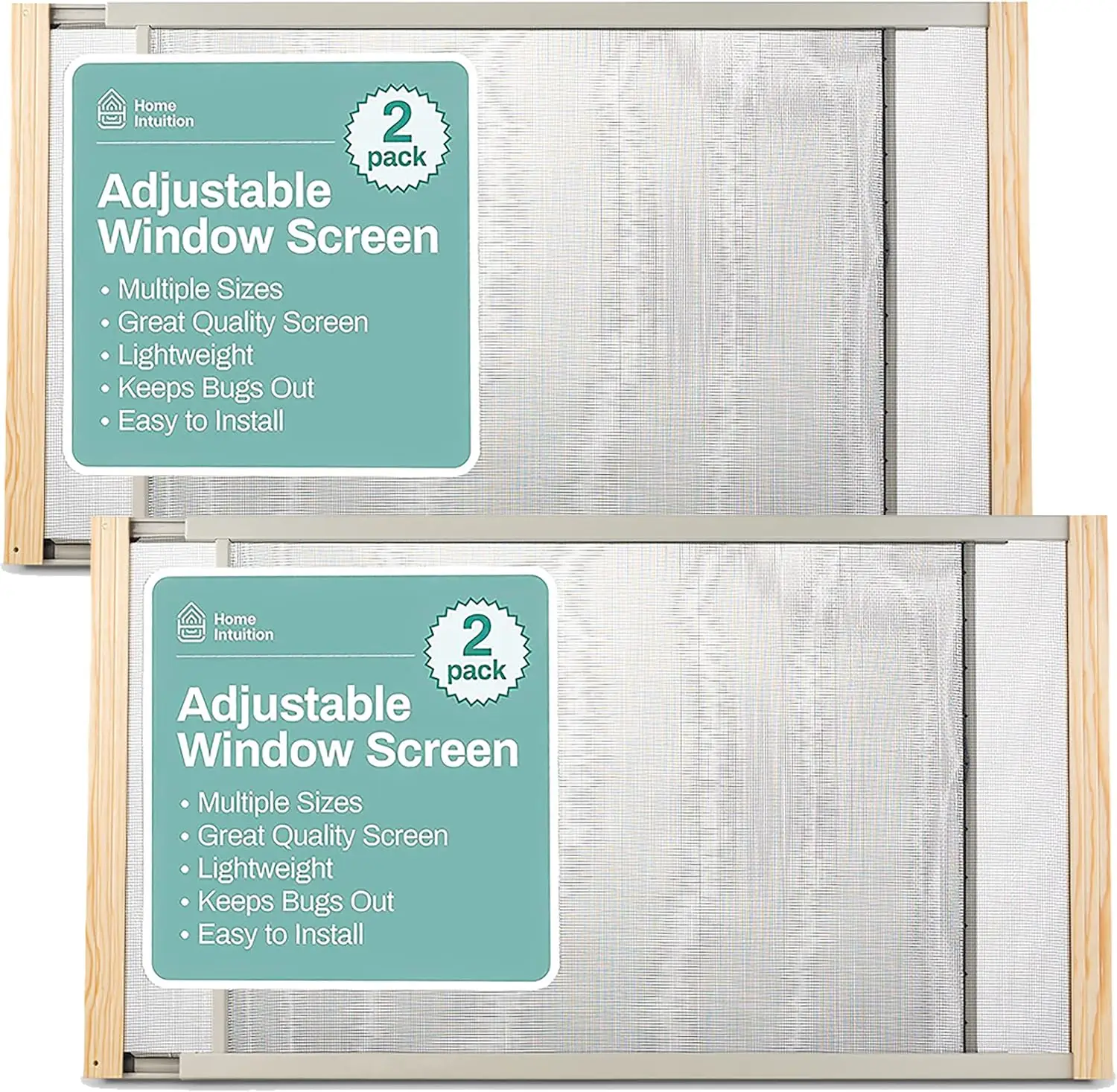 

Adjustable Window Screen 25-45 Inches Wide, 15 Inches High - 2 Pack for Fresh Air & Insect Protection
