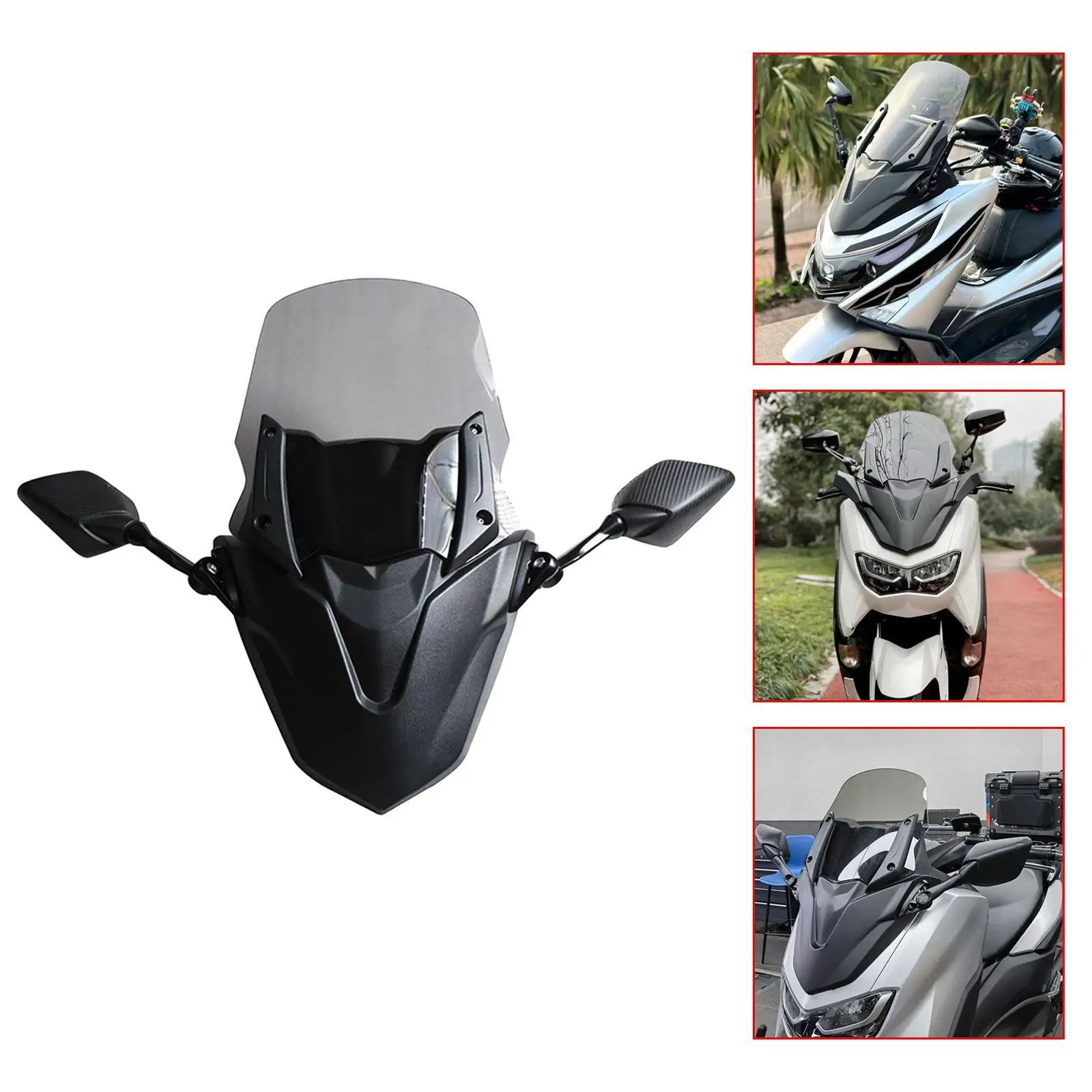 

Motorcycle Windshield Assembly Protective Easy Installation Front Windscreen Accessories Replace Parts for Yamaha Nmax155