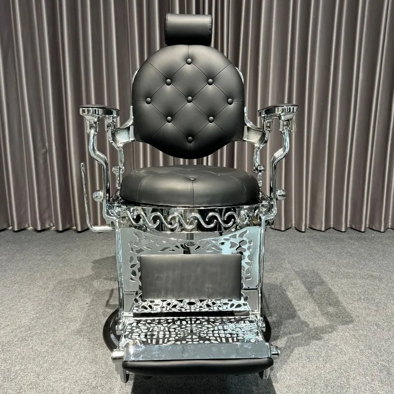 Men's retro oil head chair can be reclined hair salon barber shop special beauty cutting and shaving large chair