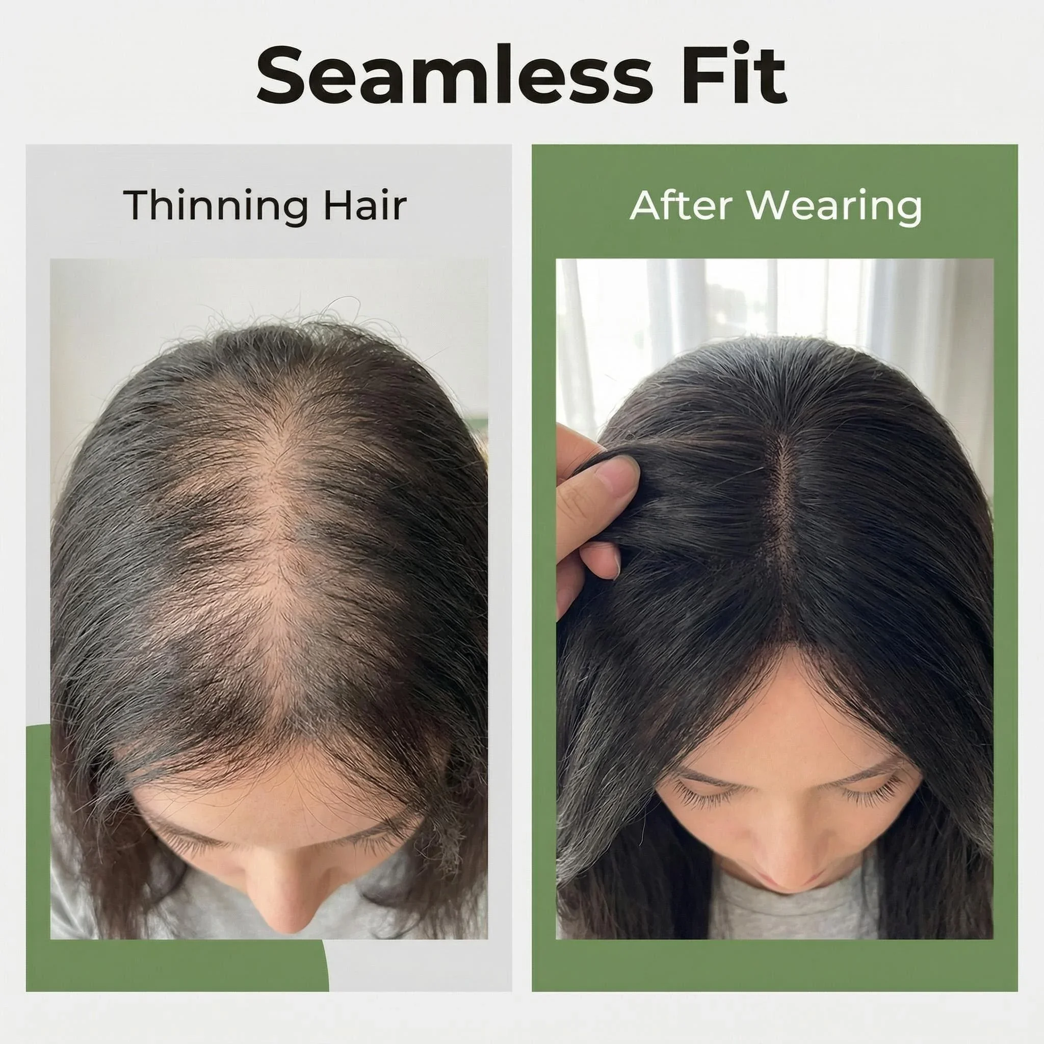 100% Human Hair Topper For Women Silk Base Middle Part 25cm 30cm 35cm Boost Confidence Instant Volume