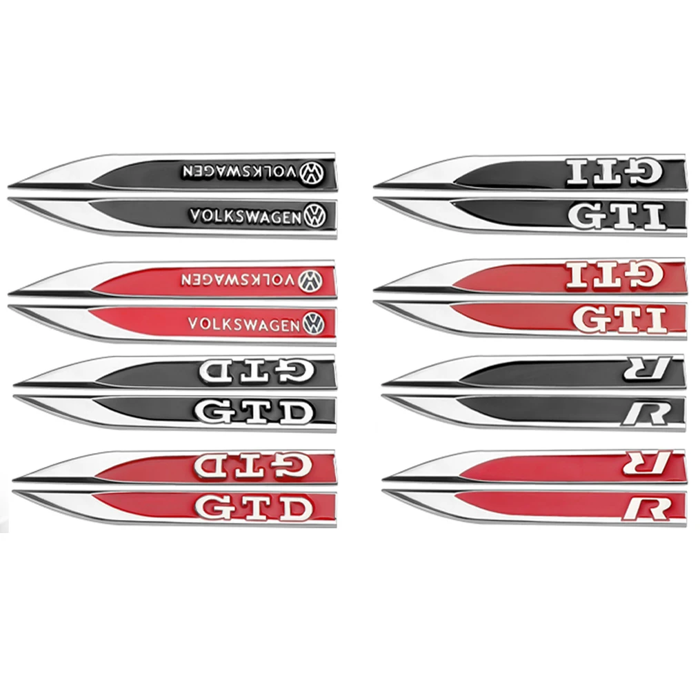 3D Metal Styling Car Emblem Fender Stickers Side Body Decor Badge Decal For Volkswagen Golf 5 6 Jetta Bora 4 Motion GTI R Line