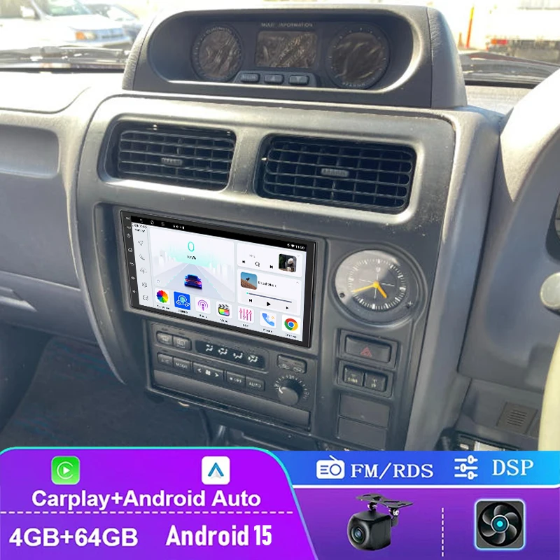 

7" 4+64GB For Toyota Prado 1996-2002 Car Radio Android 15 System Support Wireless Apple Carplay Head Unit Steering Wheel Control