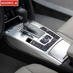 Stainless Steel Center Console Gear Shift Frame Decoration Cover Trim For Audi A6 C6 2005-2011 LHD Car Styling Interior