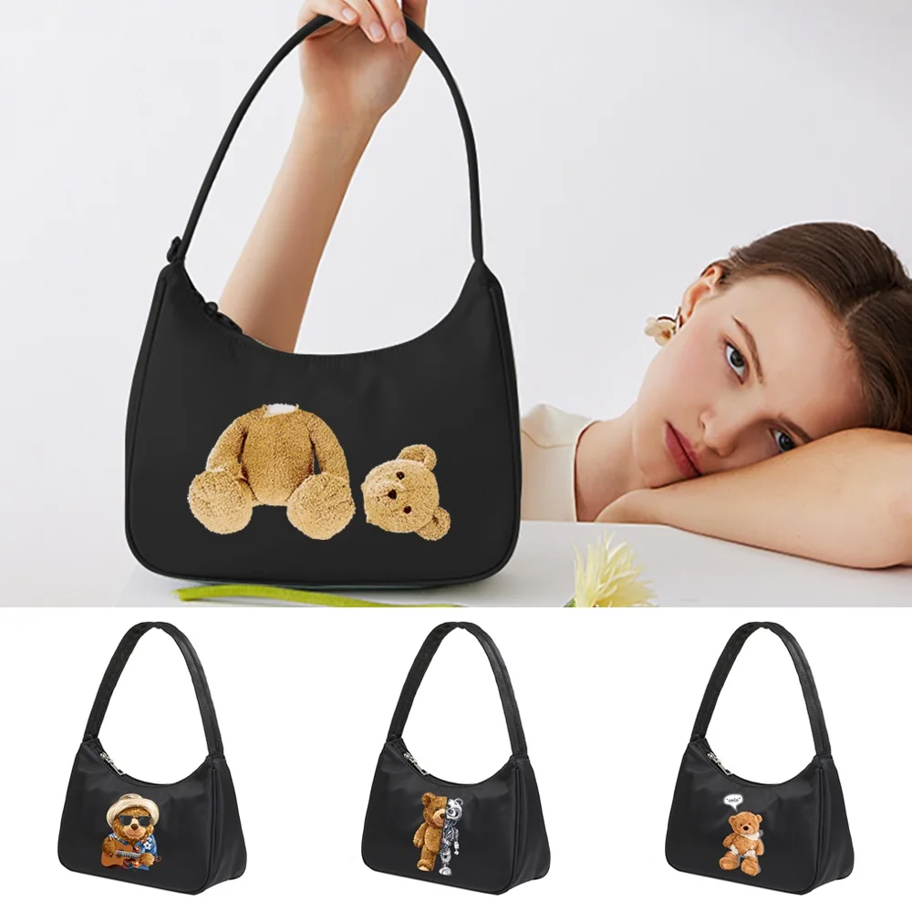 

Fashion Underarm Bags Ladies Shoulder Bags 2022New Casual Handbag Purses Harajuku Shoulder Hobo Bags Organizer Bear Print