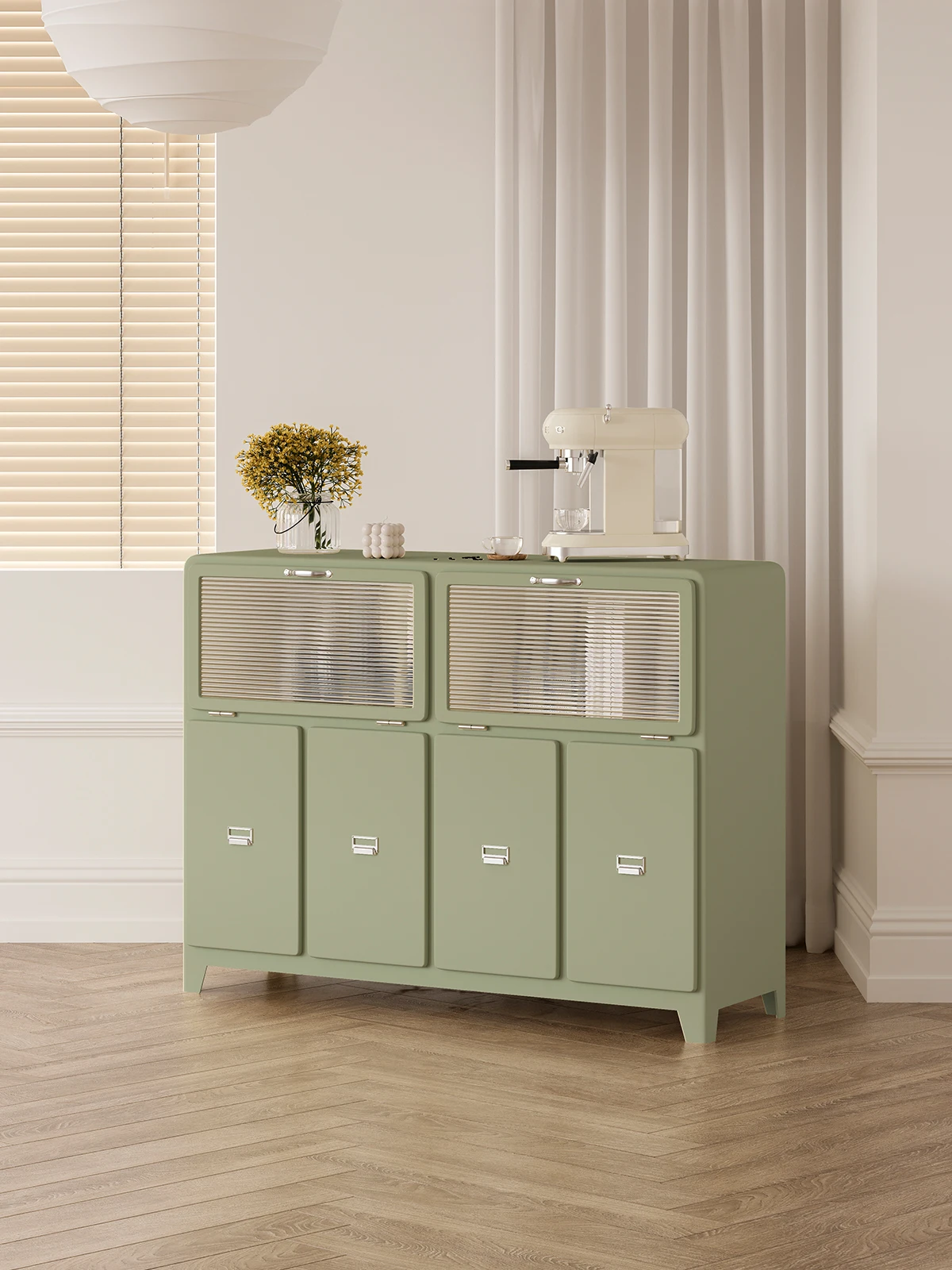 Simple ins-style vintage coffee cabinet, sideboard locker, home commercial multi-functional storage cabinet