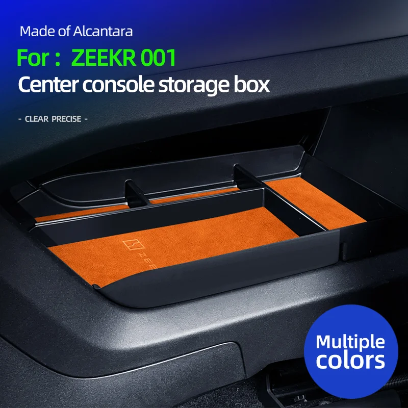 Caja de consola Central para coche, bandeja de almacenamiento Central para ZEEKR 001, contenedor para ordenar Alcantara, gamuza, accesorios para automóviles