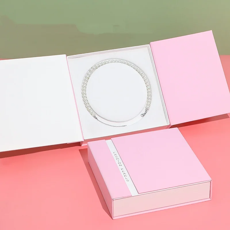 

Necklace Storage Organizer Exquisite Pearl Necklace Jewelry Box Gift Box For Women Charming High-End Jewelry Packaging For