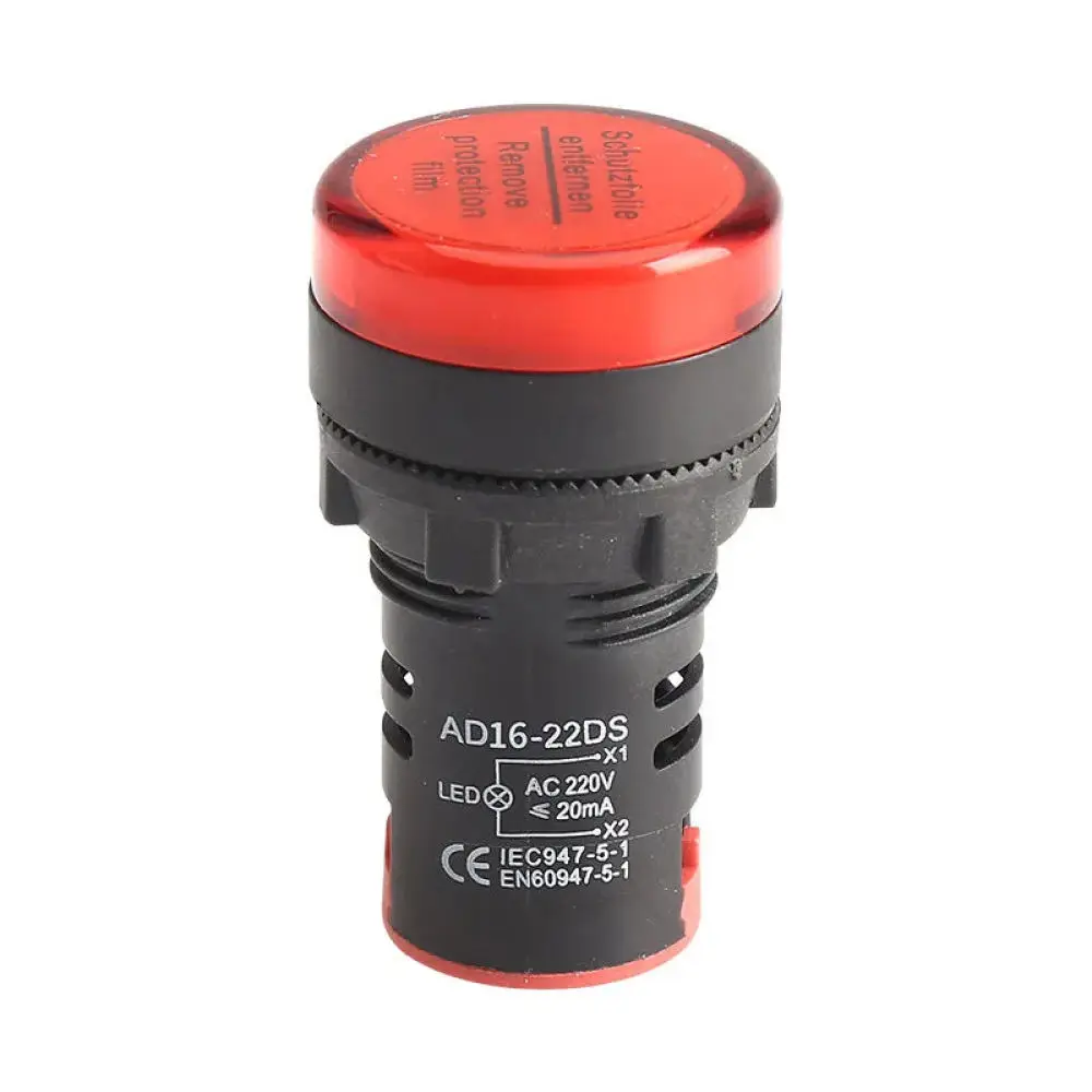 LED Power Indicator Light 22mm Signal Lamp AD16 22DS Industrial Electrical Control Panel Monitoring Device Red Green Yellow Blue