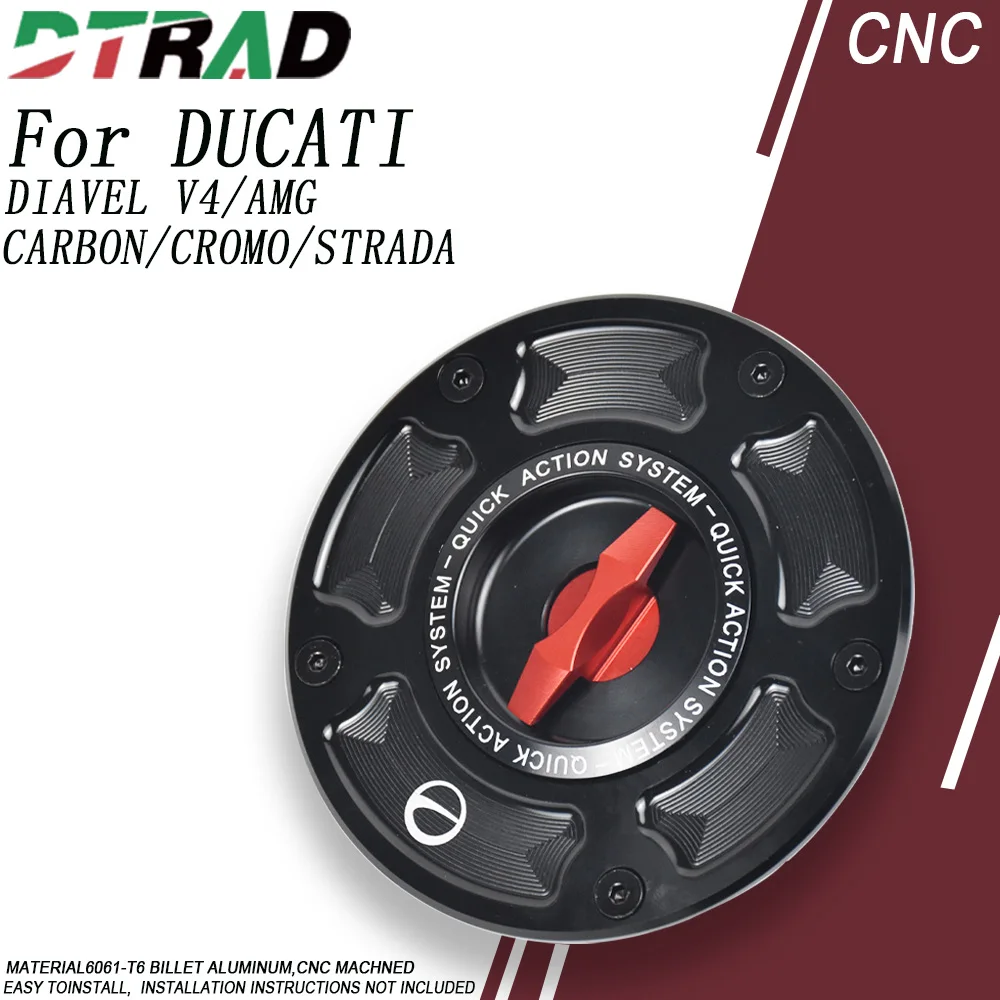 Tapa de Tanque de Combustible de Liberación Rápida para DUCATI DIAVEL V4 2023-2026 AMG/CARBON/CROMO/STRADA, Accesorios para Motocicleta