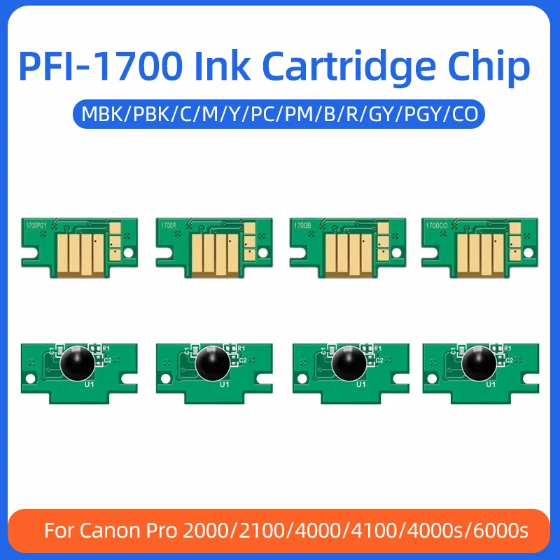 

12 цветов PFI1700 PFI-1700 чип картриджа с чернилами для CanonimagePROGRAF Pro 2000 2100 4000 4100 4000 s 6000 s 6100 чипы принтера