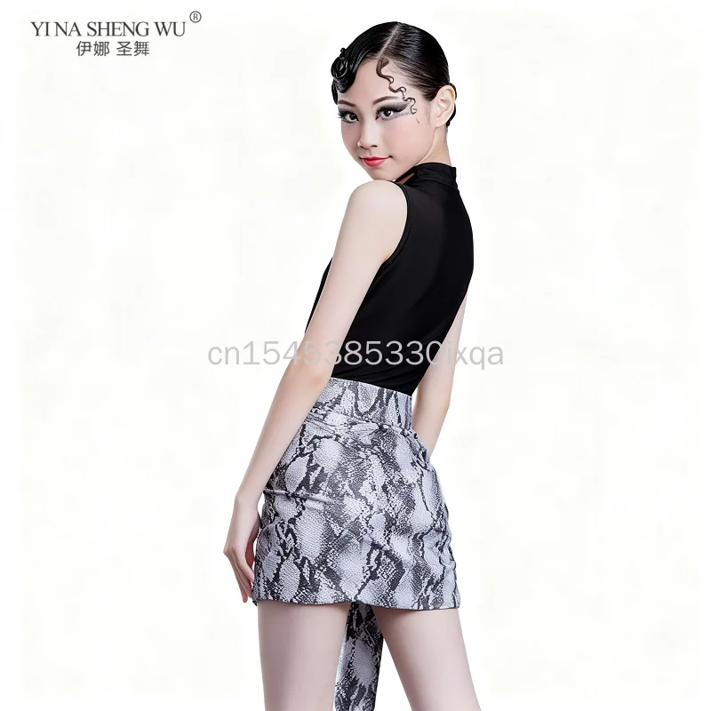 Girls Latin Dance Dress Practice Clothes Summer Standard Art Test Split Dance Skirts Suit Performance Competition Dance Wear