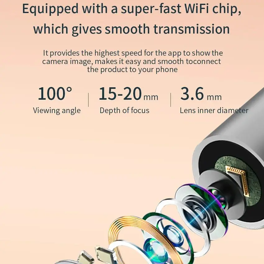 منظف أذن لاسلكي واي فاي مع كاميرا عالية الدقة LED منظار الأذن لإزالة شمع الأذن USB-C قابل لإعادة الشحن منتقي الأذن البصري الذكي وBorescope #4