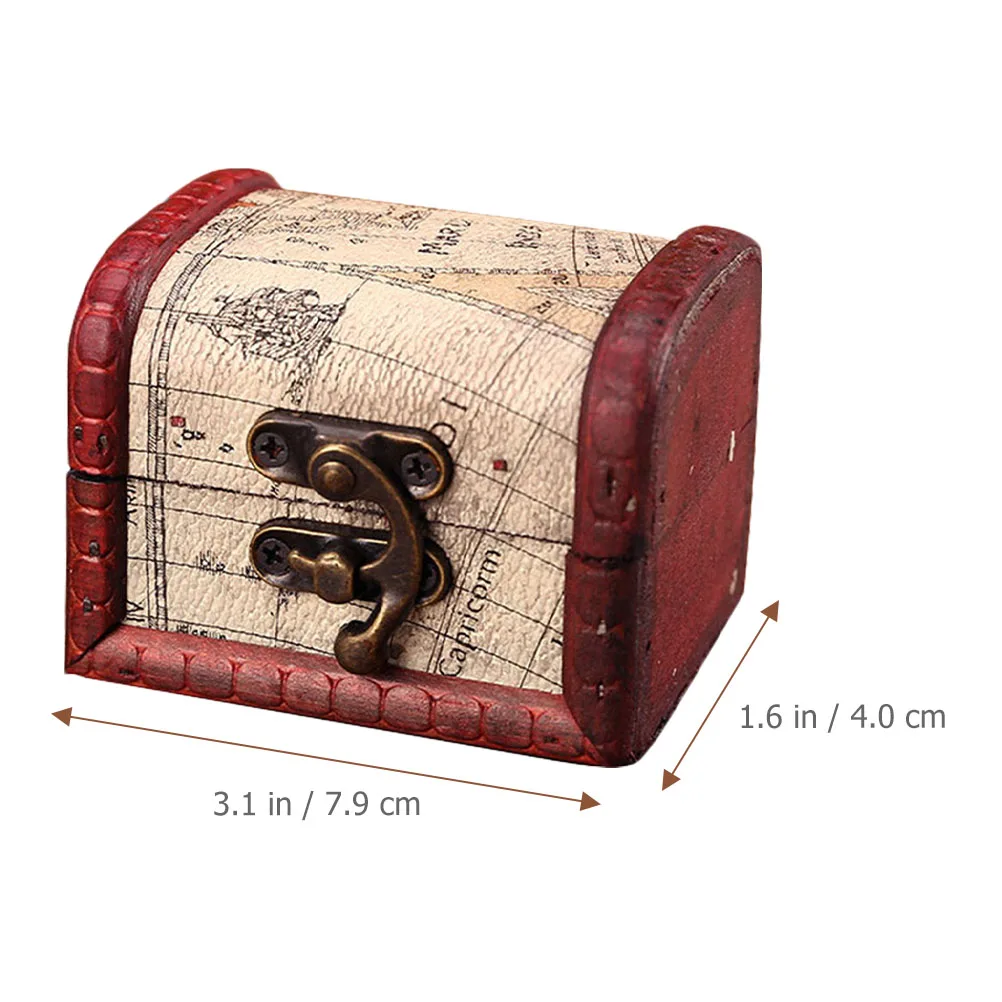 

3pcs Jewelry Storage Treasure Chest Vintage Memory for Kids Coins Keepsakes Gift Wooden Jewelry Box Wooden for Bracelets