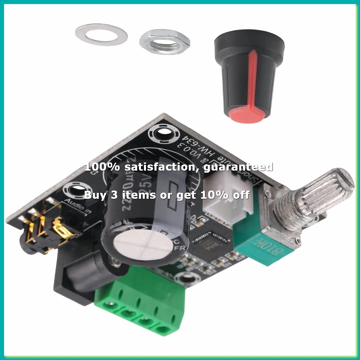 PAM8610 Dual Channel DC 12V HD Pure Digital Audio Stereo Amplifier Board Class D 15W x 2 High Power Amplifier Module-DTA9