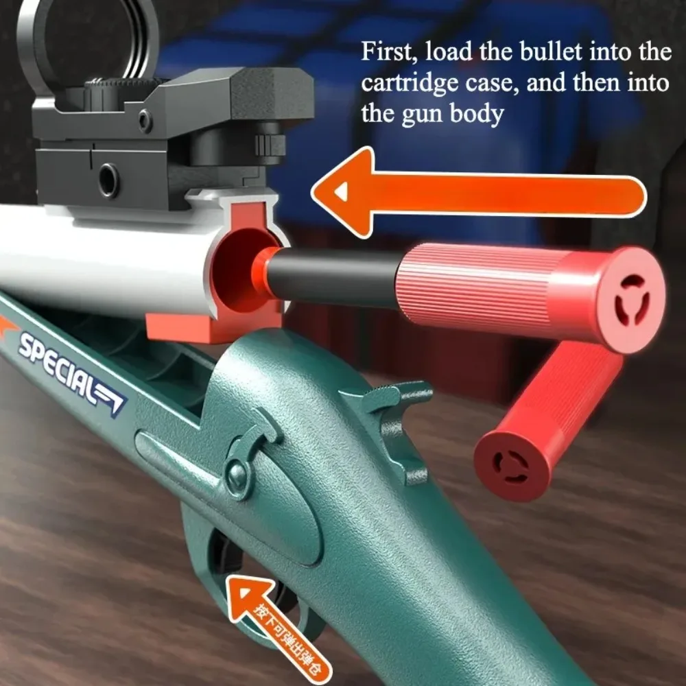 S686 Spray Shell Soft Bullet Gun Can Be Fired Toy Gun Manually Loaded Outdoor Sport CS Game Weapon for Children Boys Gift