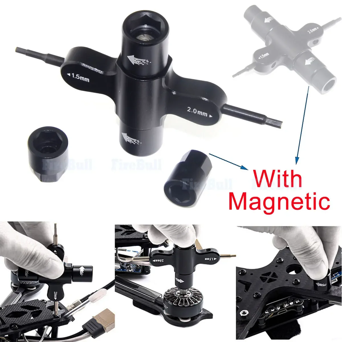 M3 M4 M5 Ratsche Quick Release Propeller Motor Buchse/w Magnetische 1,5mm/2mm Schraubendreher für Quadcopter FPV Drone Auto UAV