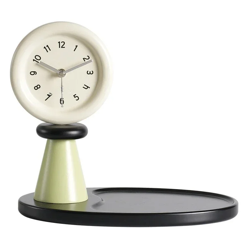 

Living room creative clock porch tray storage ornament TV cabinet clock desktop