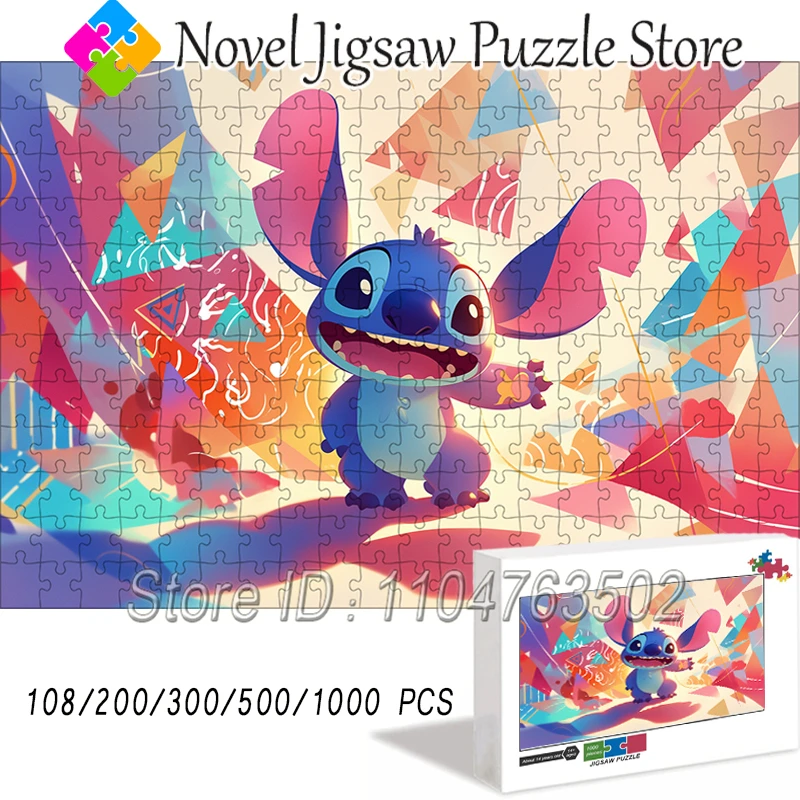 

Disney Lilo & Stitch Puzzle Cartoon 108/200/300/500/1000 Pieces Jigsaw Puzzles Adult Creative Gifts Handmade Toys Collectibles