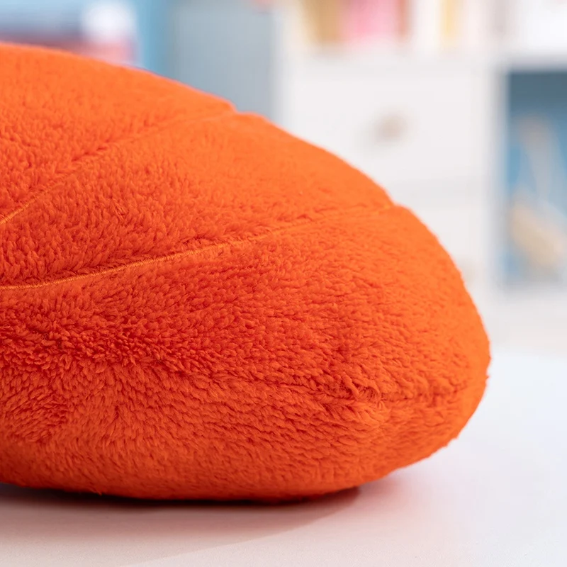 Soft Sherpa Pumpkin Plush Throw Pillow, Solid Color Round Squash Cushion for Sofa Bed Home Halloween Decor Gifts. view 3