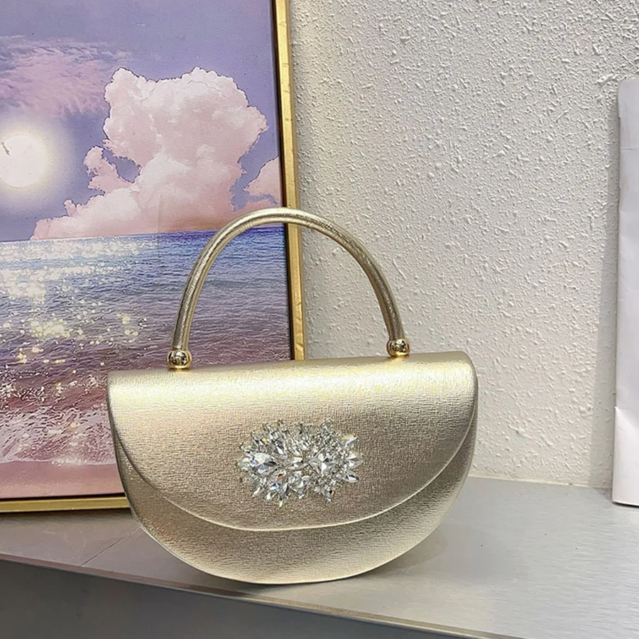 

Повседневная блестящая сумка через плечо с откидной крышкой и бриллиантами, вечерняя сумка, маленькая квадратная сумка, полукруглая сумка через плечо, повседневная дорожная сумка