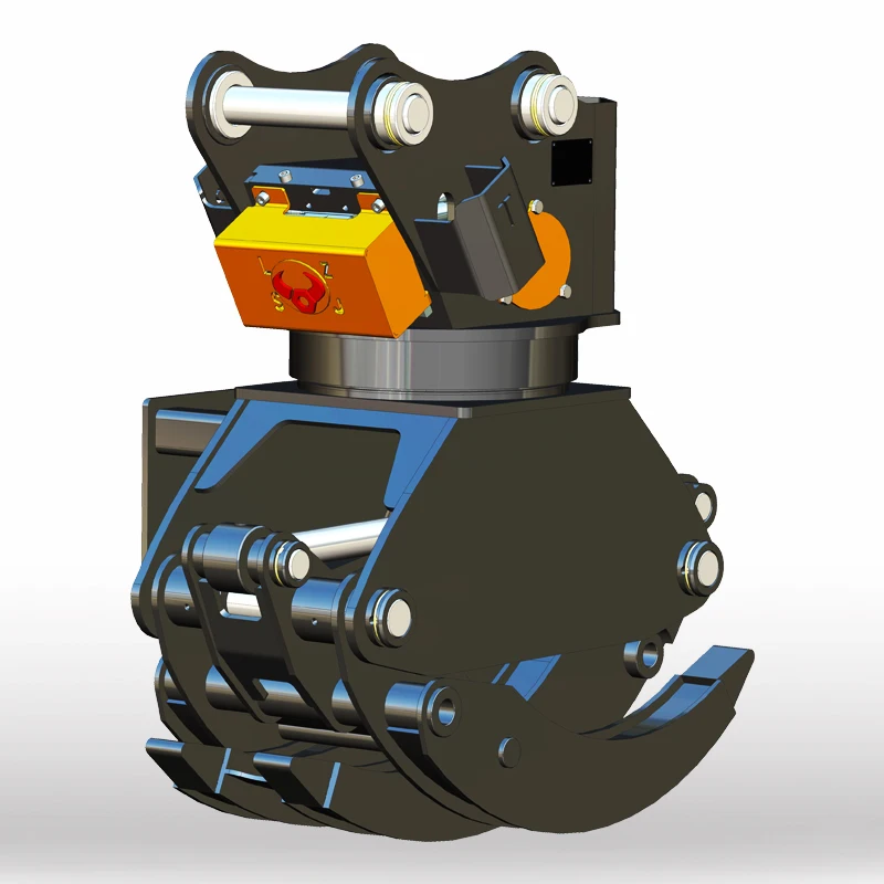 Multi-Functional Hydraulic Electronically-Controlled Rotating Folding Clamp For 6-9 Ton Excavators 1430mm Max Jaw Opening