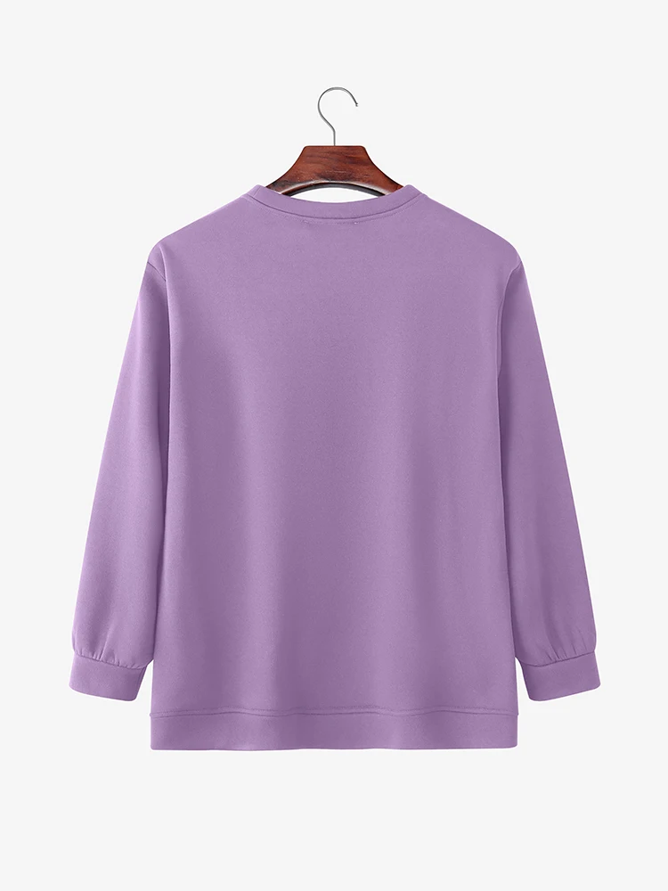 ZANZEA 女性ヴィンテージ秋スウェットプルオーバートップス 2025 長袖ジャンパー冬 O ネックカジュアルルーズ固体女性スウェット