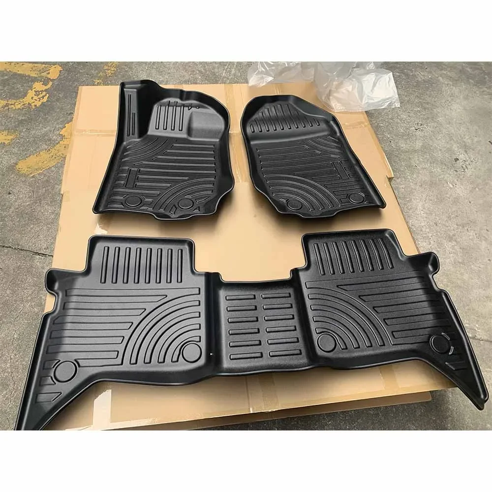 3D TPE Car Floor Mats Floor Liners for Ford Ranger Raptor 2018 2019 2020 2021 2022 Waterproof High Edge Mat 4x4 Car Accessories