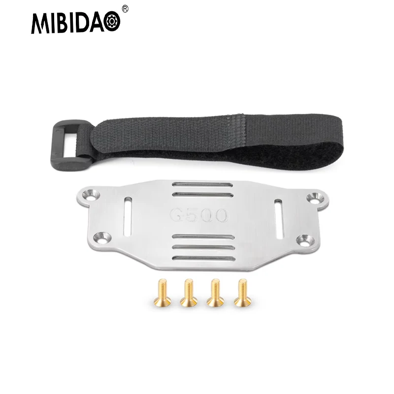 MIBIDAO Stainless Steel Battery Mounting Plate Tray Holder Front Bumper Protector For 1/10 TRX-4 TRX4 RC Crawler Car
