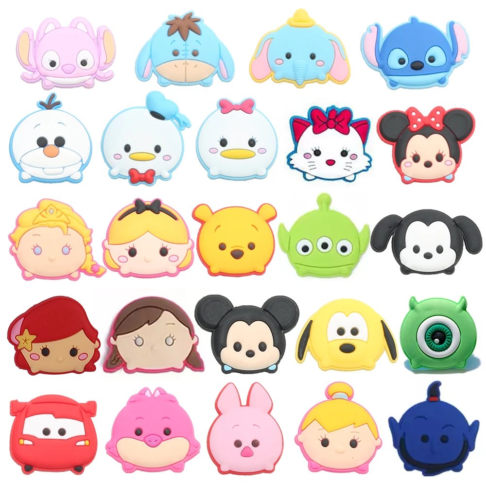 24Pcs LINE Game Shoe Charms Set Cartoon Clogs Sandals Decoration Shoe Accessories Buckle fit Wristband Bag  Friends Party Gift