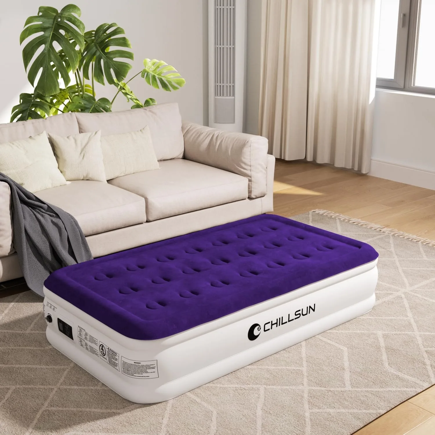 Twin Air Mattress with Built in Pump for Guest & Home, 16