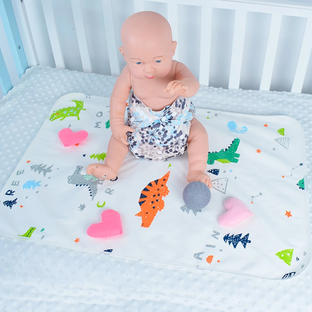 1pc Changing Mat Cotton Printing Bamboo Inner Portable Storage Nappy Pad Waterproof Cover Mattress For Baby