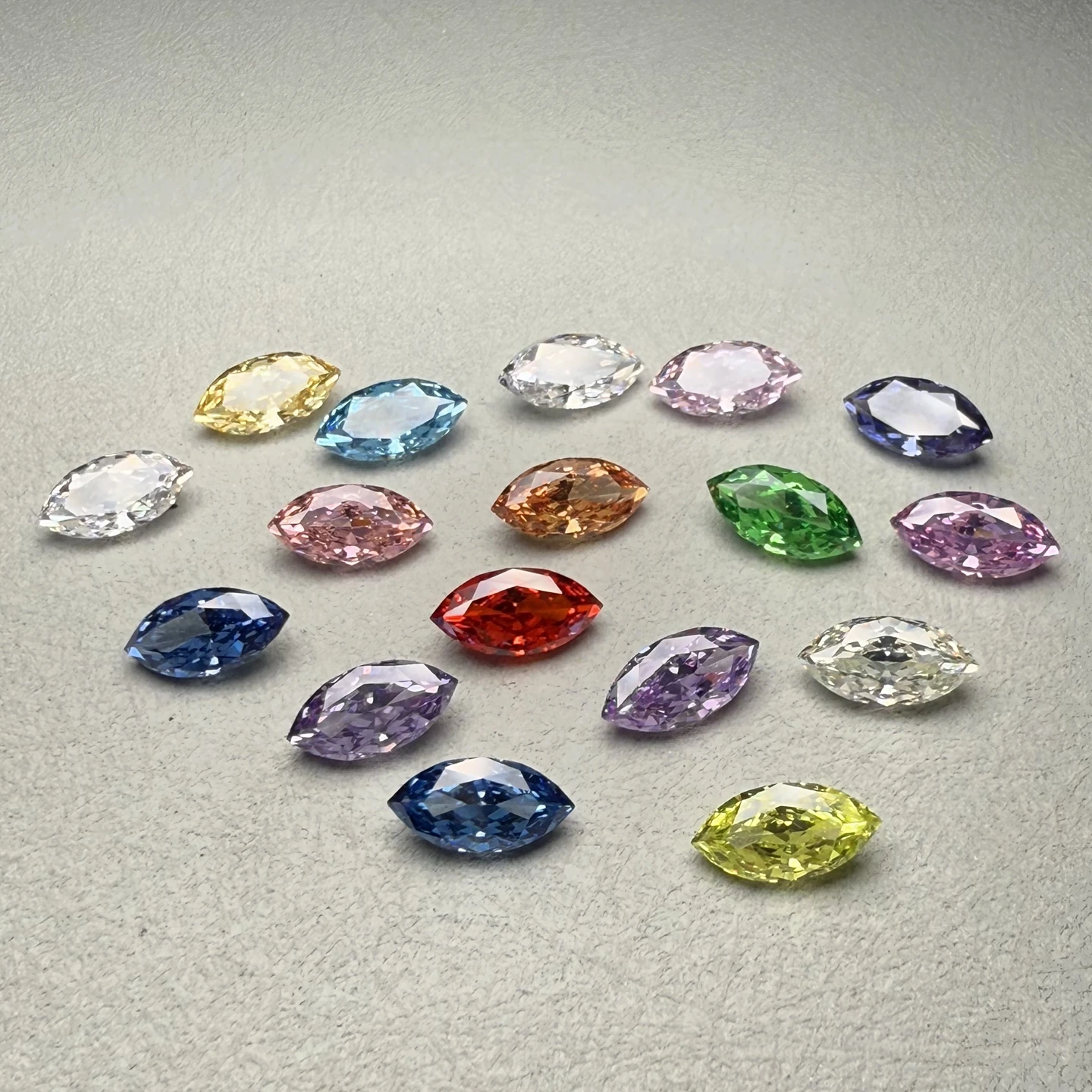 Ice Cruhed Marquise Shape 4x8mm to 7x14mm CZ  Mixed Colors Wuzhou Cubic Zircon Gemstone