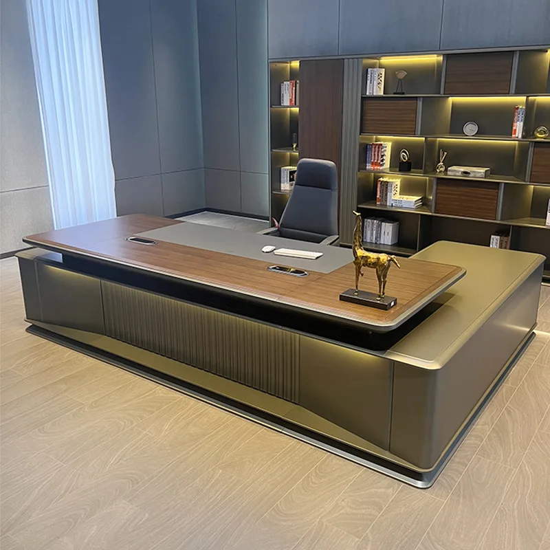 

Boss desk simple modern paint solid wood office furniture high-end