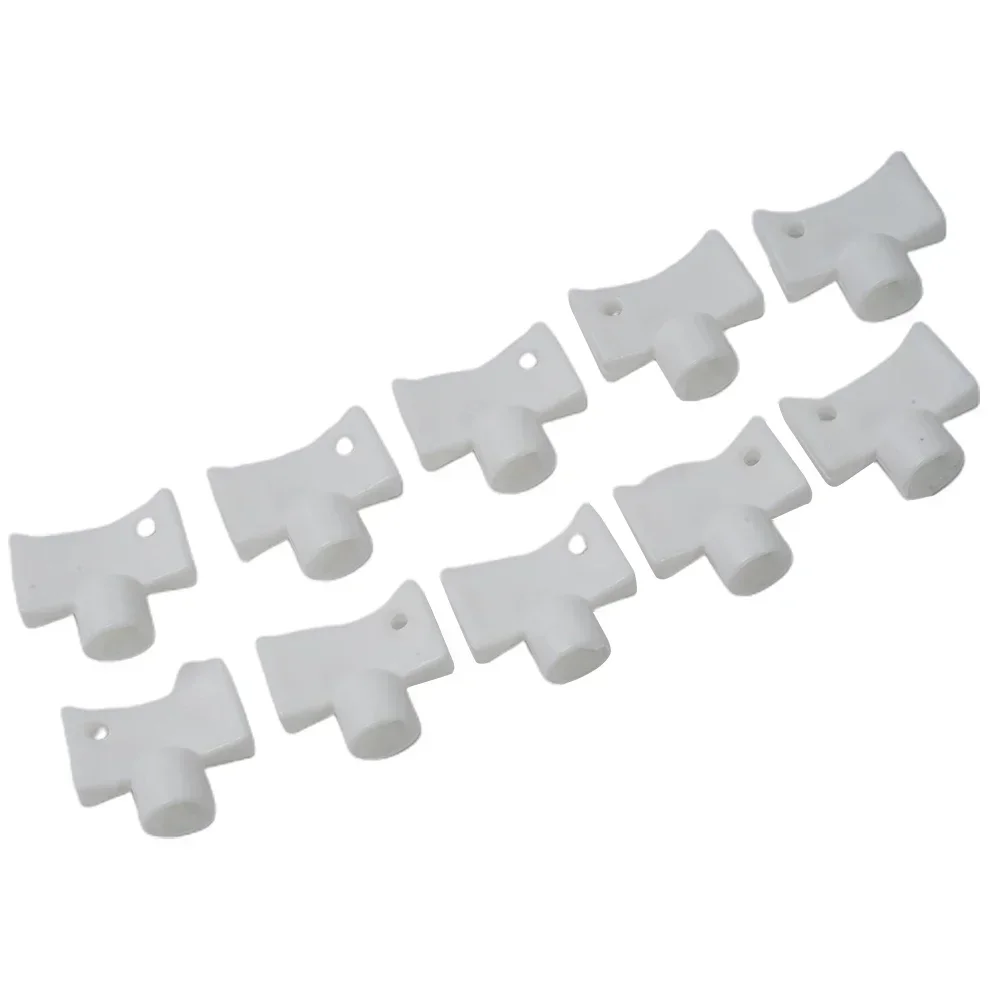 Plumbing Bleeder Radiator Wrench Radiator Wrench Plastic 10pcs White For Exhaust And Heat Sink Practical Brand New