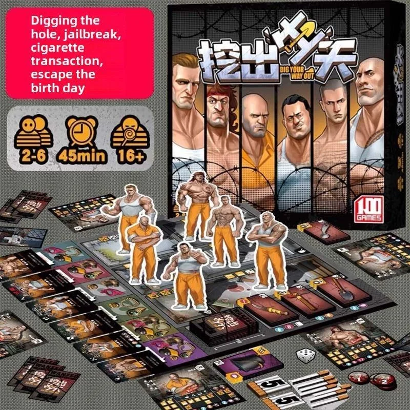 escape-room-card-game-dig-your-way-out-prison-break-tabletop-game-for-2-6-players-strategy-card-game-board-game