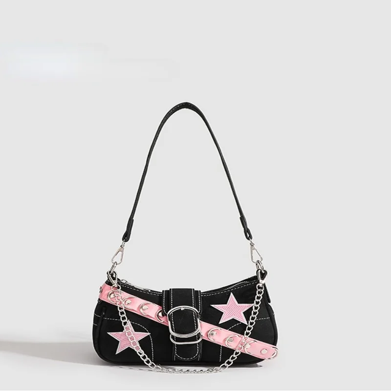 

Trendy French Style Spunky Chain Star Armpit Bag Retro Bag Millennium Dark Lady Shoulder Bag Crossbody Bags for Women Handbag