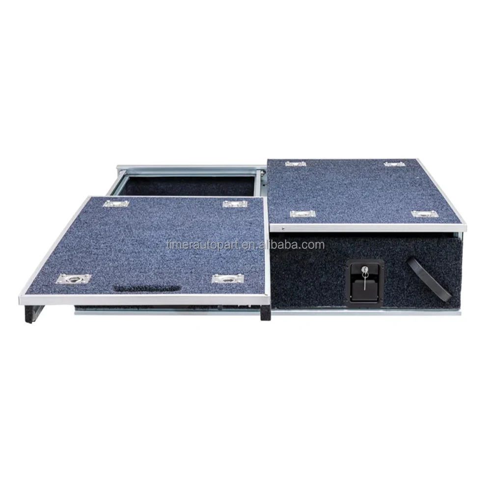 التخييم 4x4 الطرق الوعرة Ute انزلاق خارج صندوق الأدوات أوفرلاند GQ باترول Y61 تخزين البضائع نظام درج مزدوج مع قطع جانبية #3