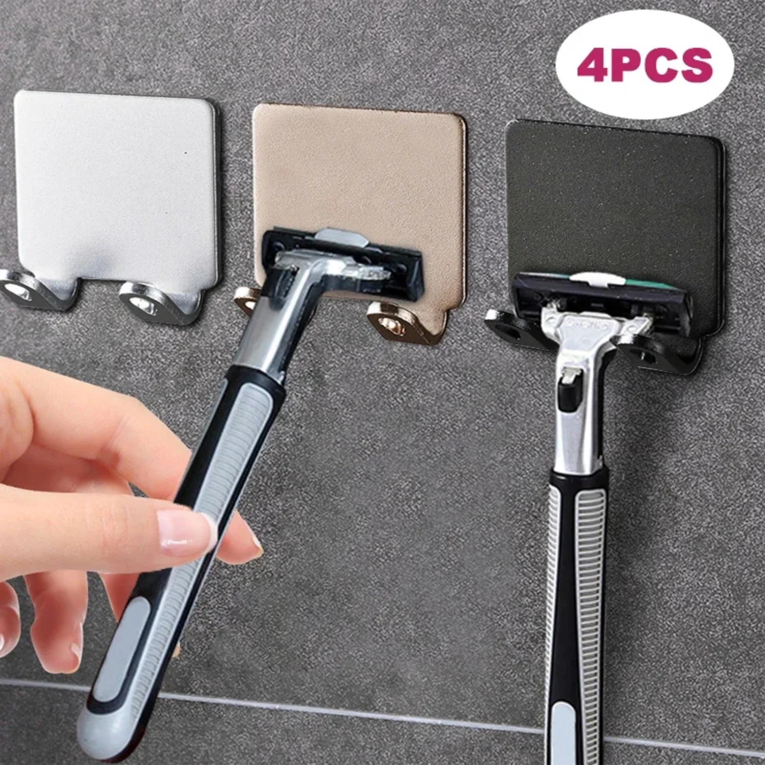 

1PCS Bathroom Stainless Steel Holder Hook Wall Men Shaving Shaver Shelf Punch Free Rack Accessories Organization