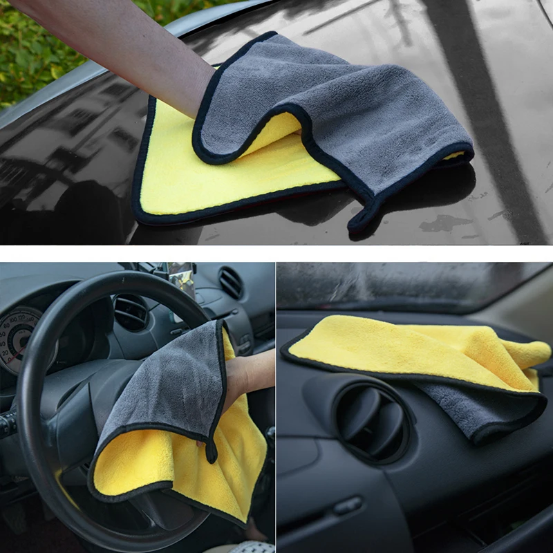 New 10pcs Extra Thick Car Microfiber Drying Towel Absorbent Car Wash Towels Reusable-Microfiber Cleaning Cloth Dust Cloths