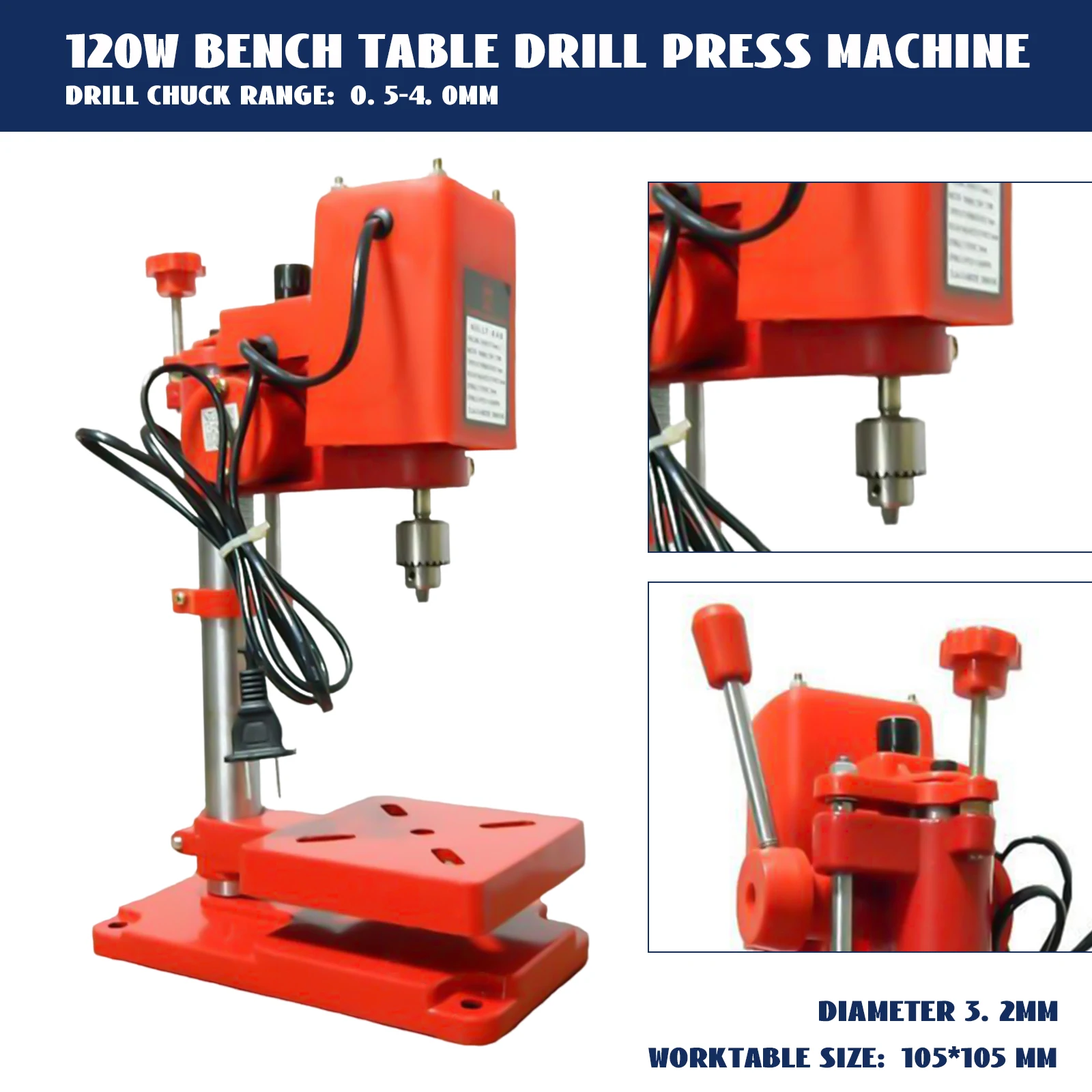 Mini Bench Drill Presses Stand High Precision Metal Work Tool Drilling Machine