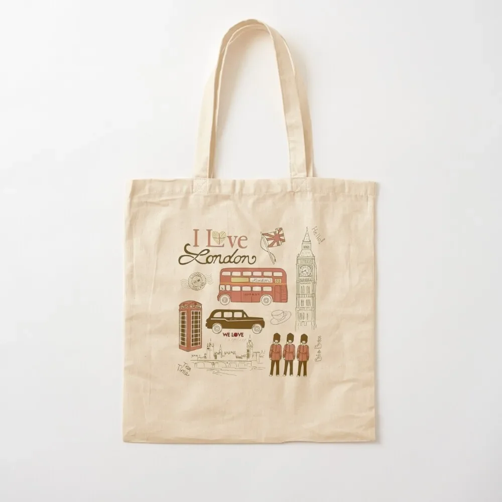 

Vintage I Love London United Kingdom Retro British Souvenir UK Gift Tote Bag ecological bags Canvas bag Bag