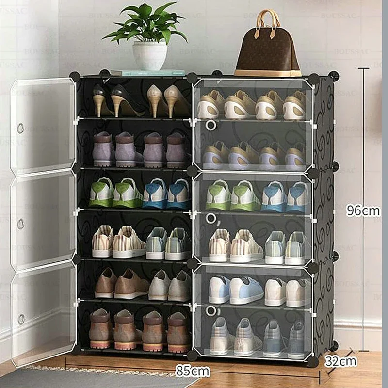 

DIY Simple Modular Shoe Rack Organizer Stackable Shoes Boots Headboards Lounge Closet Easy Living Room Gabinete Furniture