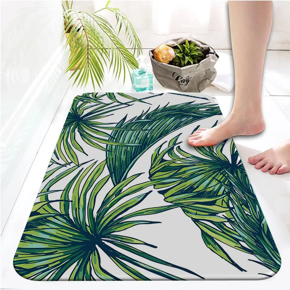 Tropical Palm Leaf Cactus Monstera decorazione cucina zerbini 50x80 tappeto di velluto zerbino pavimento interno bagno tappeto antiscivolo